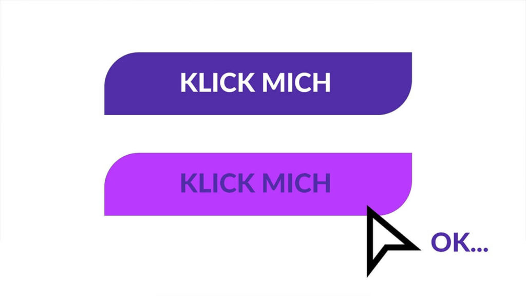 Klick mich Button in zwei Zuständen: Idle und Hover