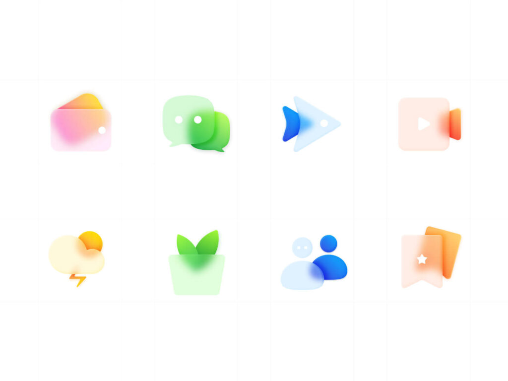 Icons in Glassmorphism